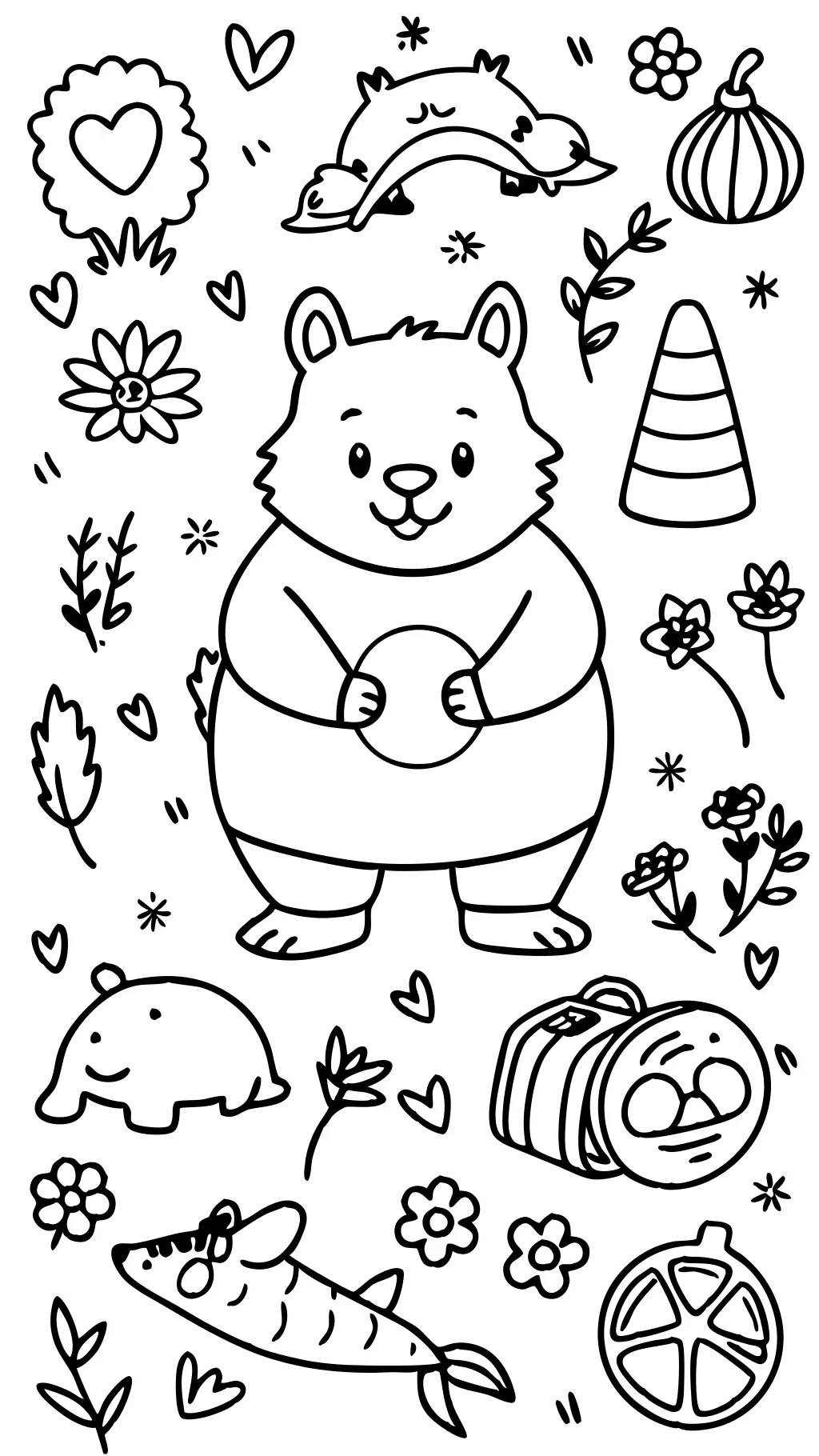 Hacer álico para colorear wombats